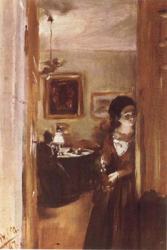 Adolph von Menzel Livingroom with Menzel-s sister china oil painting image